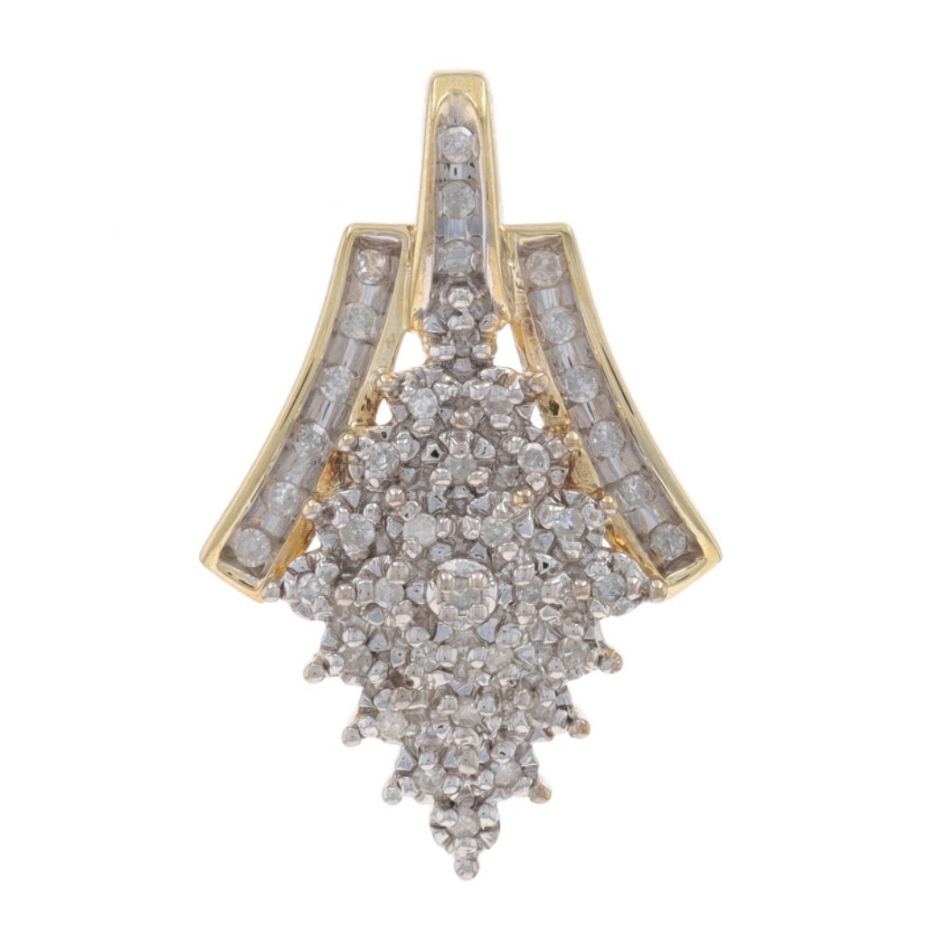 Yellow Gold Diamond Cluster Pendant - 10k Single Cut 1/4ctw